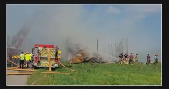 Firefighter sent to hospital after fighting two-alarm fire at barn in Genesee County