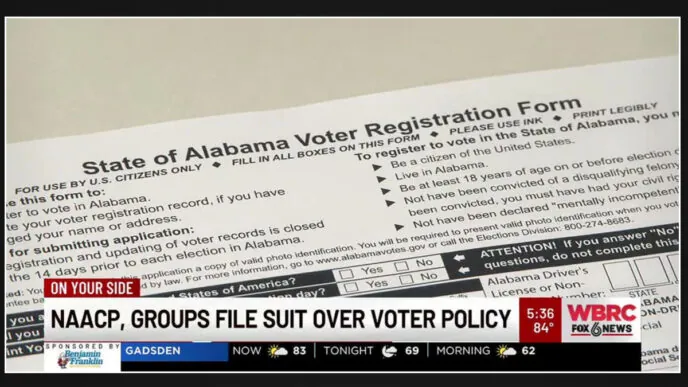 Lawsuit filed by Alabama NAACP and voting rights organizations against the state