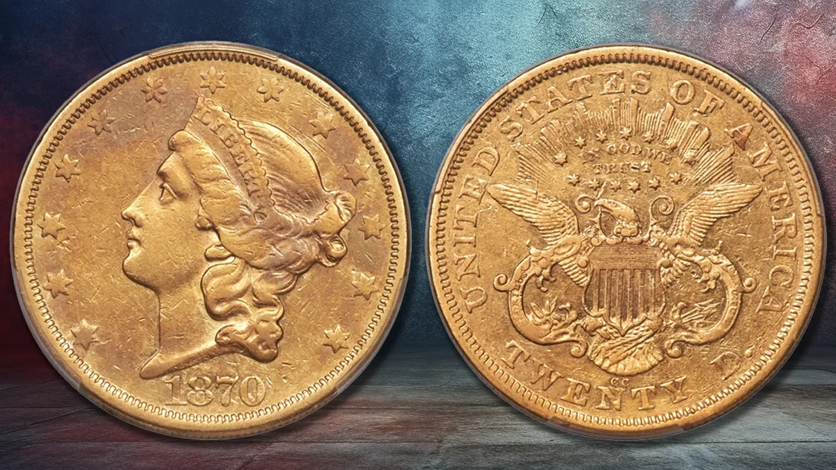 1870 CC Liberty Double Head Eagle