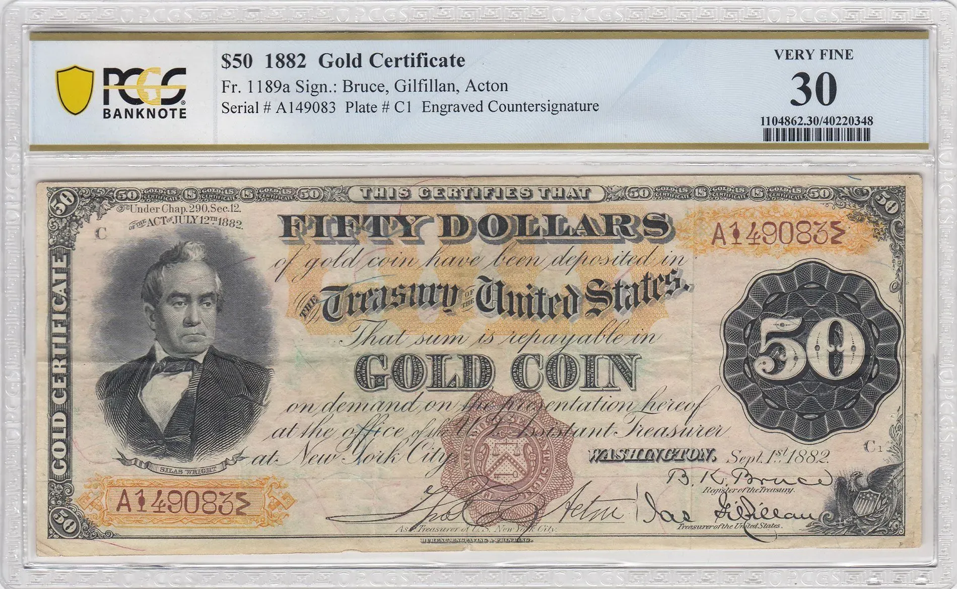 $50 Gold Certificate (1882)