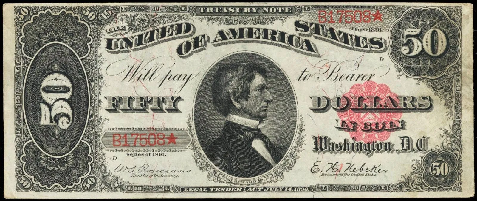 $50 Seward Treasury Note (1891)