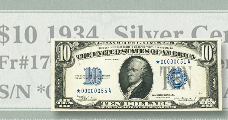 Low Serial Number $10 Silver Certificate (1931)