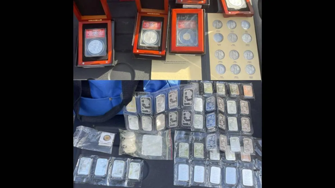 Thousands worth of stolen coins, silver bars found during traffic stop, Florida cops say