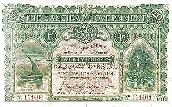 Zanzibar 20 Rupees (1908)