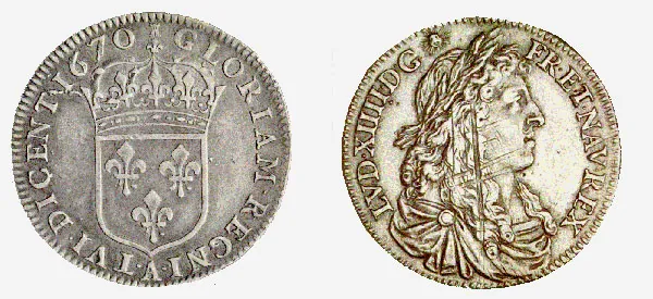 1670 French Louis XIV 15 Sols