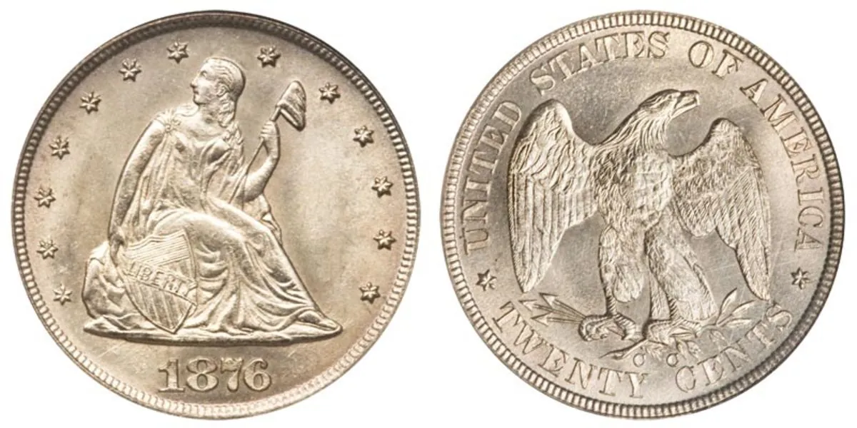 1876-CC 20-Cent Coin