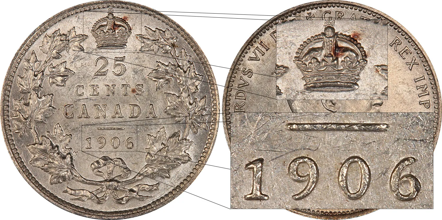 1906 Small Crown 25-Cents