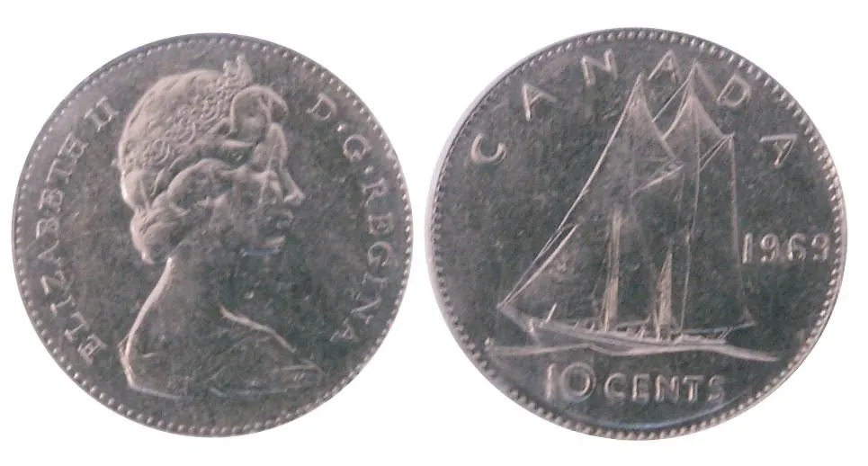 1969 Large Date 10-Cents