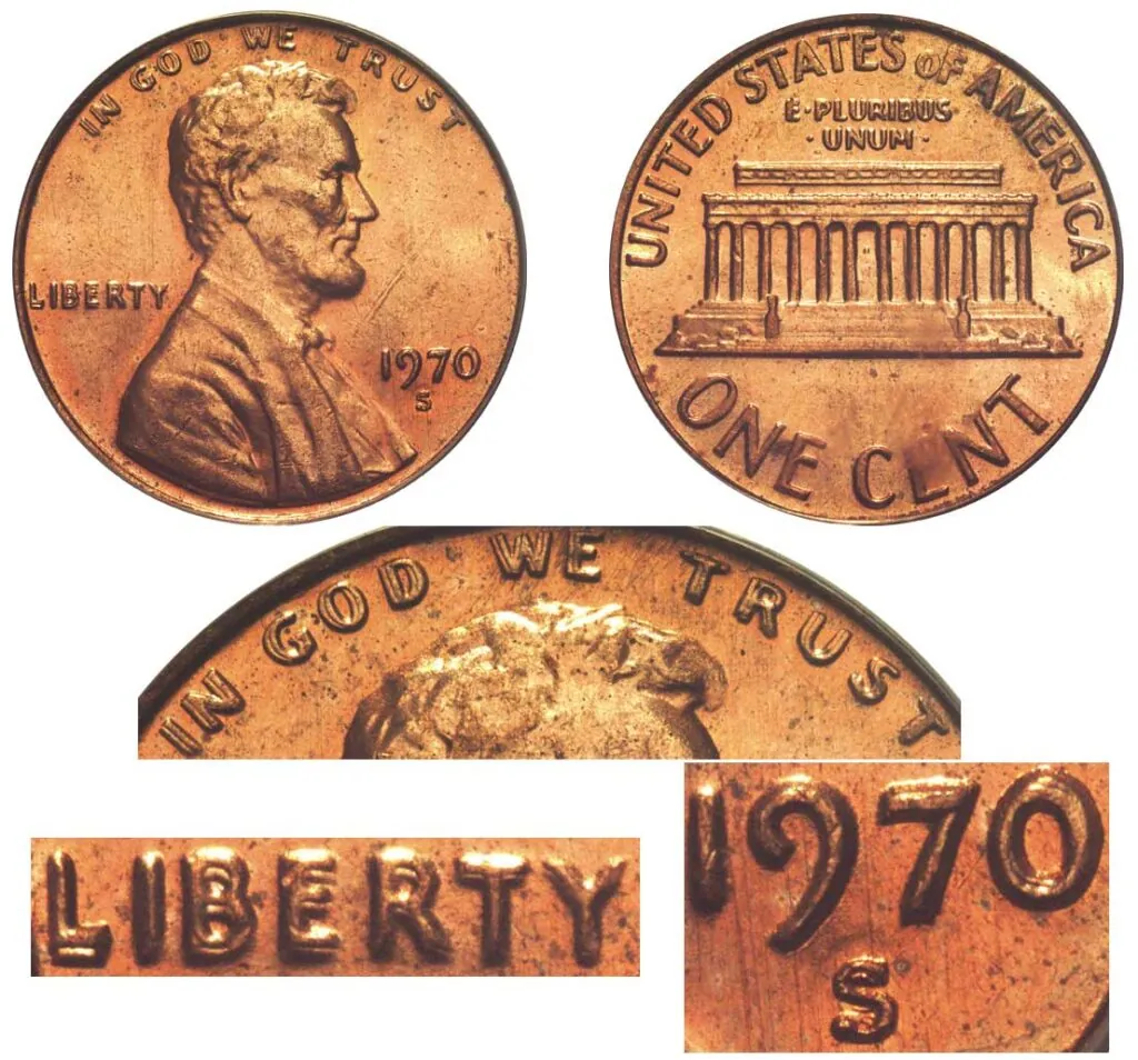 1970-S Large Date Lincoln Cent With a Doubled-Die Obverse