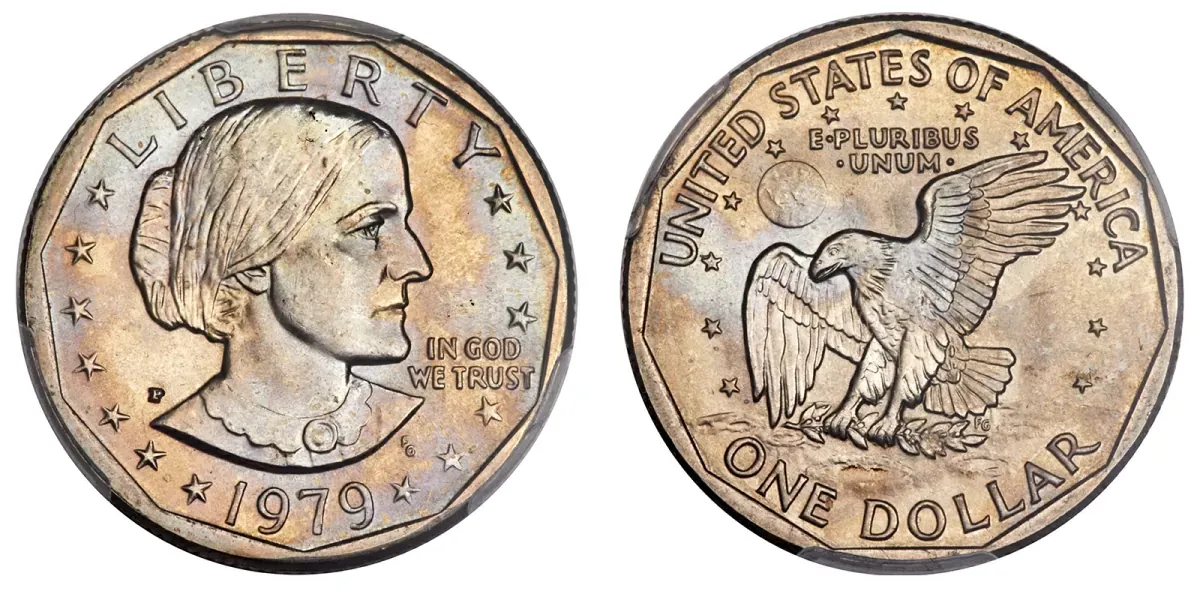 1979-P Susan B. Anthony Dollar With Wide Rim