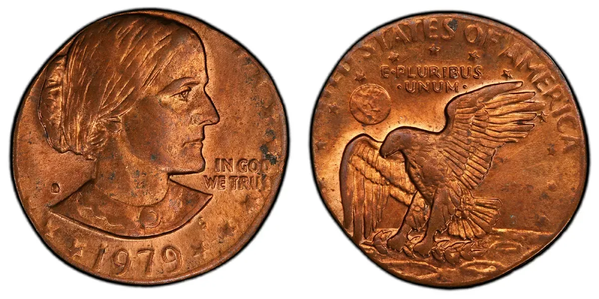 1979-S Susan B. Anthony Dollar Struck on a Copper Planchet