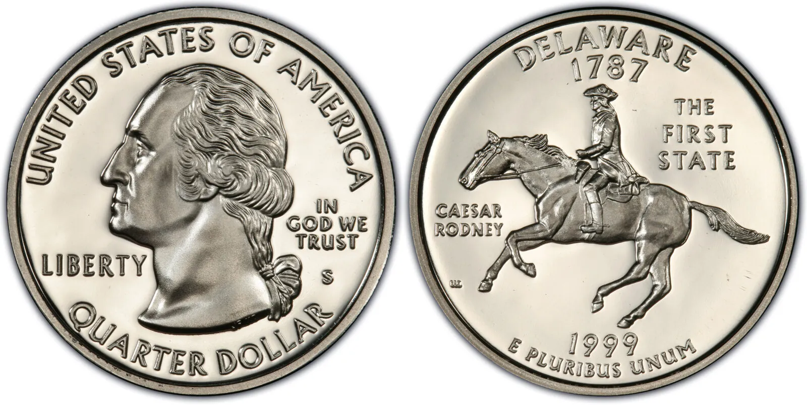 1999-S Delaware Proof Deep Cameo Washington Quarter