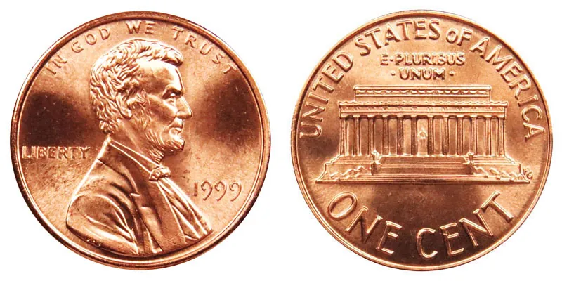 1999 Wide 'AM' Reverse Lincoln Cent