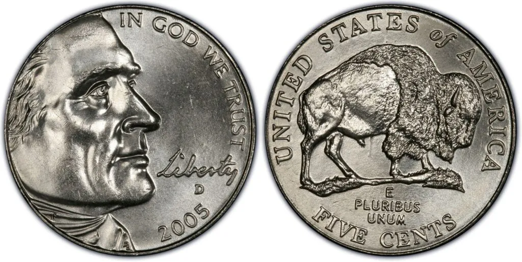 2005-D Speared Bison Jefferson Nickel