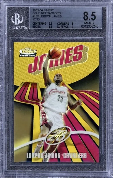 LeBron James Topps Finest Gold Refractors Rookie Card