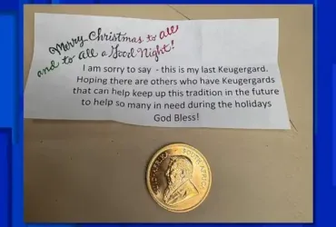 Mystery donor drops their last gold coin in Salvation Army red kettle