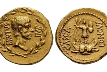 Rare gold 'Brutus' coin minted after Julius Caesar's murder is up for auction