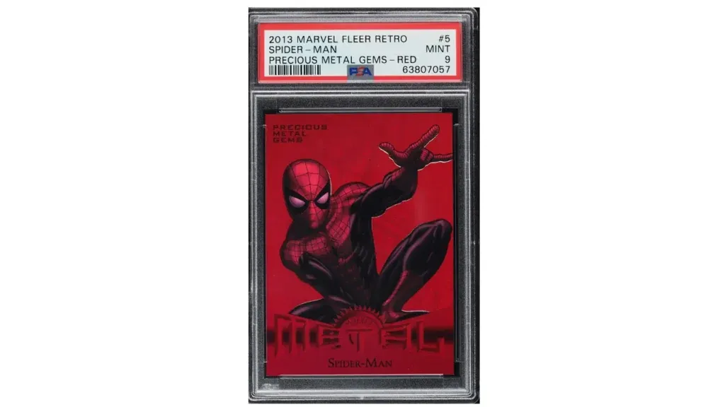 Spider-Man 2013 Fleer Retro PMG Red 100 PSA 9