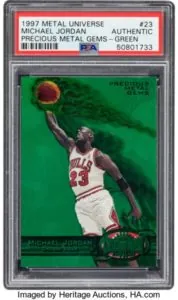 The 1997 Michael Jordan Metal Universe #23 (Green)